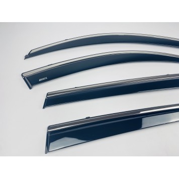 Дефлектори вікон Toyota RAV-4 2006-2013 з нерж. хром полоскою-3